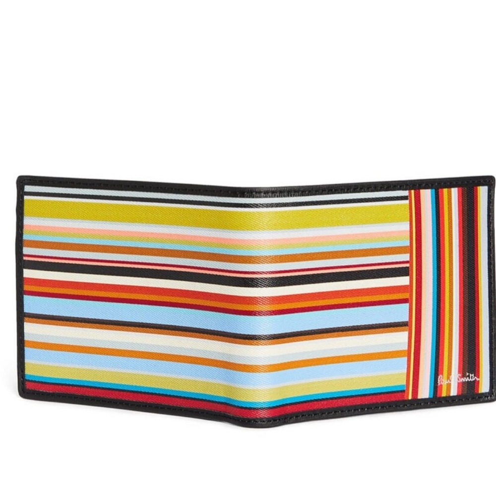 Paul Smith Multicolor Striped Leather Bi-Fold Wallet - Picture 6 of 10